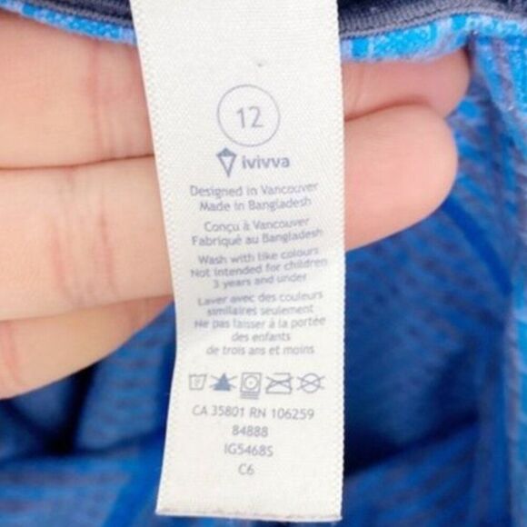 Ivivva | Blue / Grey Pattern Legging Size 12 - Picture 5 of 5